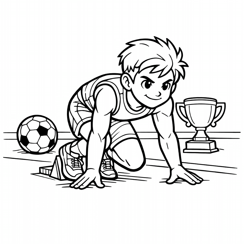 Running Coloring Page — Runner Starting