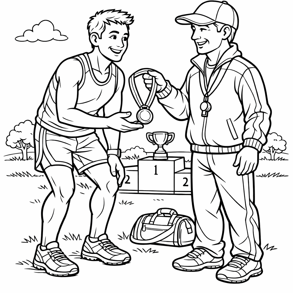 Free printable coloring page: Runner Starting, for ages 7-12