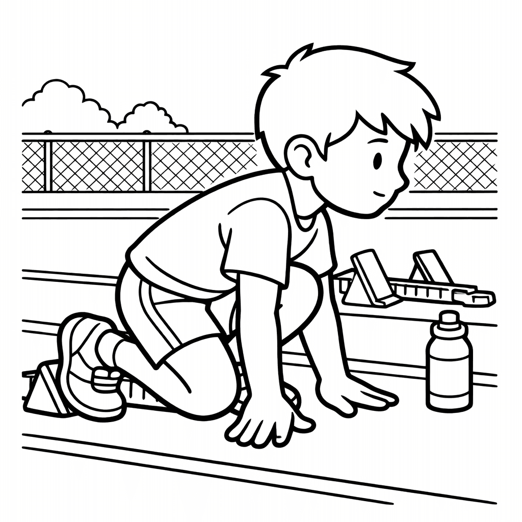 Free printable coloring page: Object Only: Two Or Three Runnings Side By Side, Simple And Adorable, No Background, for ages 3-6