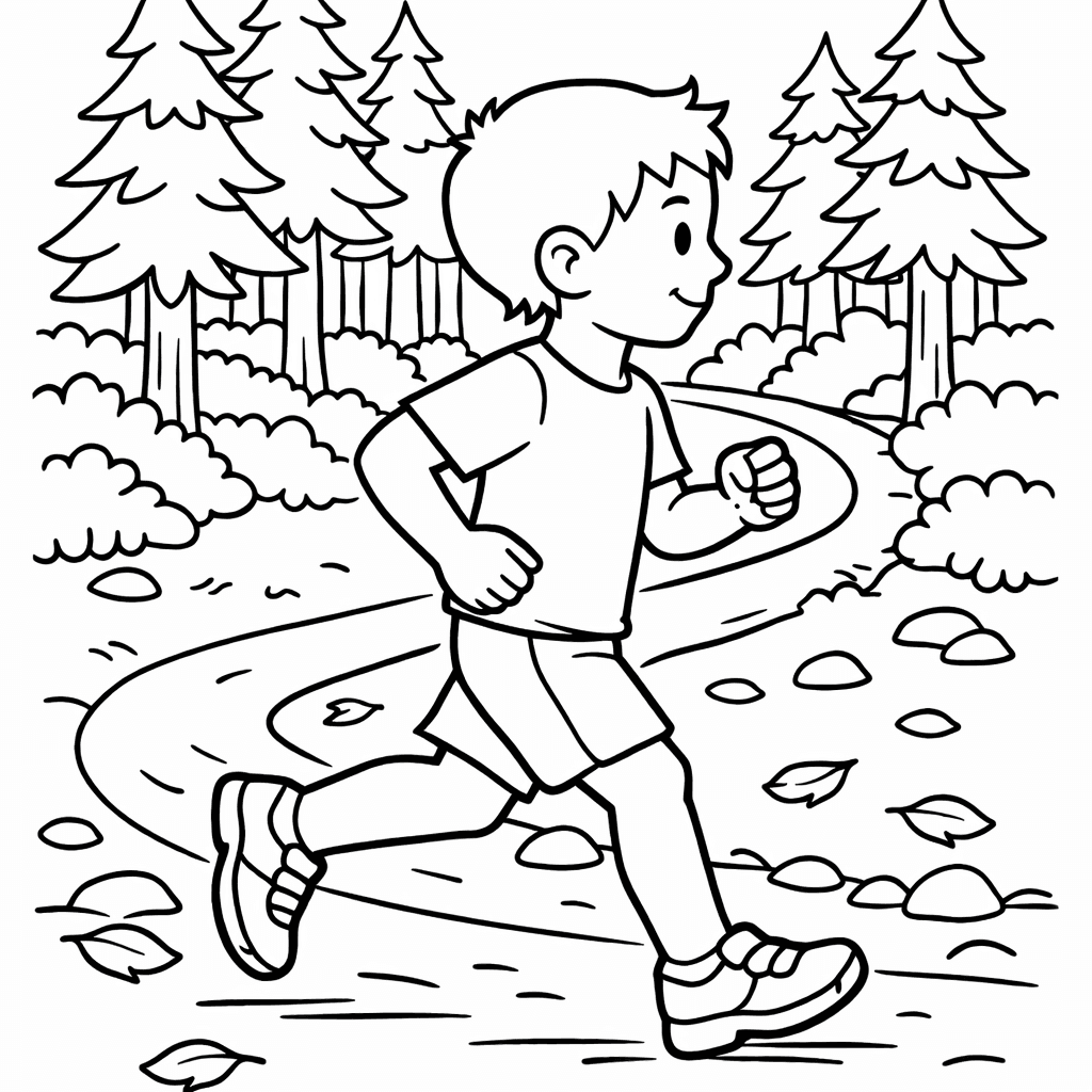 Free printable coloring page: Runner Silhouette, for ages 3-6
