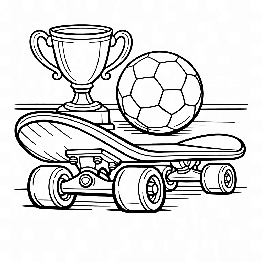 Skateboard Coloring Page — Skateboard Wheels