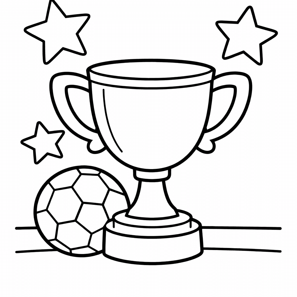 Trophy Coloring Page — Trophy Standing