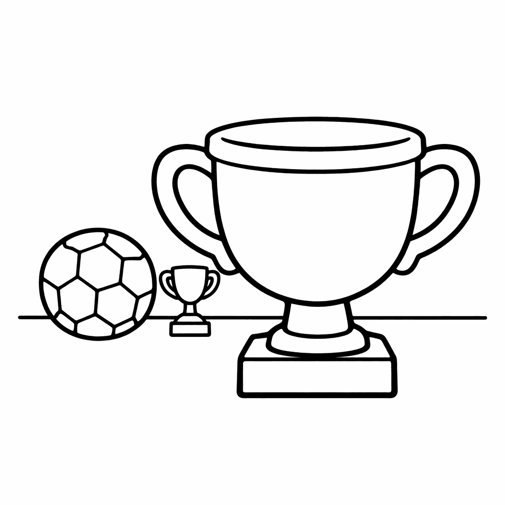 Trophy Coloring Page — Object Only: A Cute Trophy With Clean Outlines, No Background