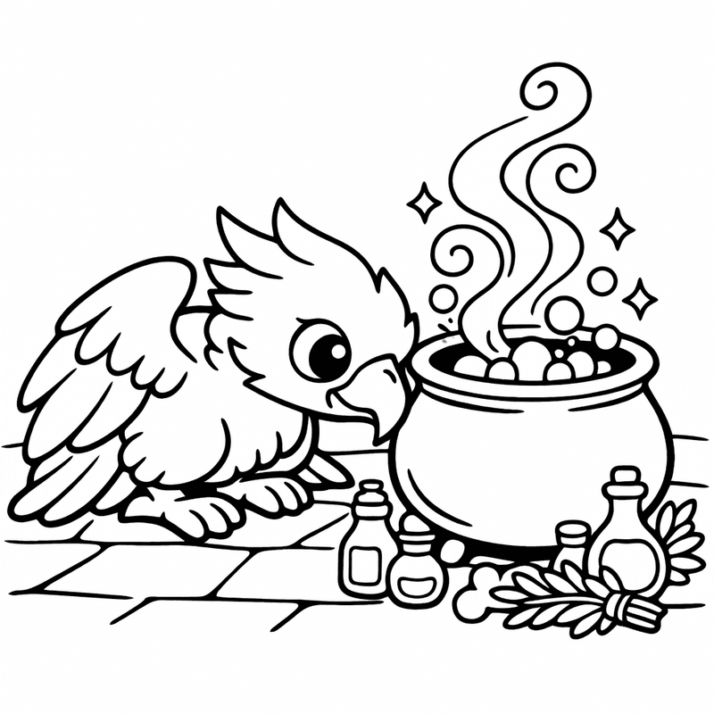 Free printable coloring page: A Phoenix Rising From Flames With Spread Wings, for ages 3-6