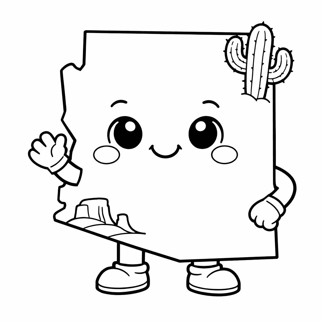 Free printable coloring page: Family Hiking In The Grand Canyon, Admiring Stunning…, for ages 3-6