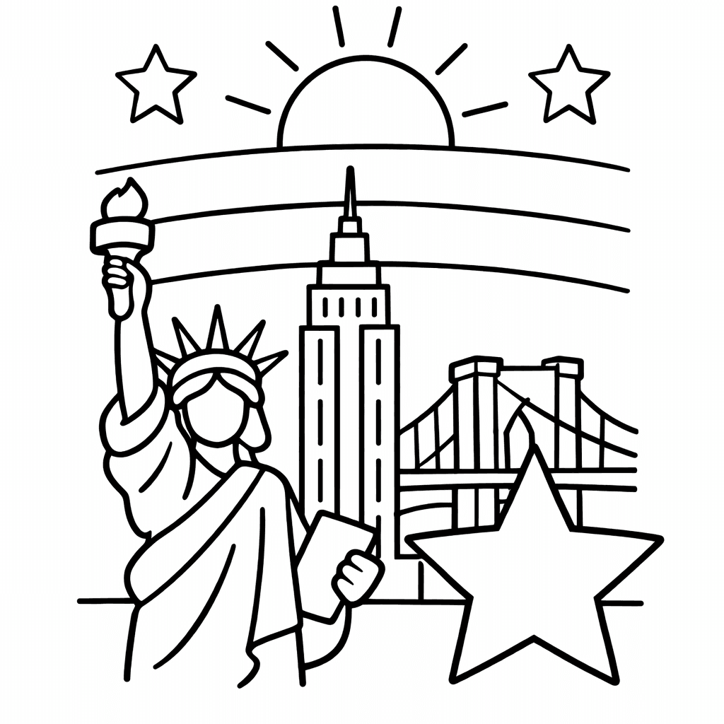 Free printable coloring page: A Bustling Central Park Picnic With A Kite-flying…, for ages 3-6