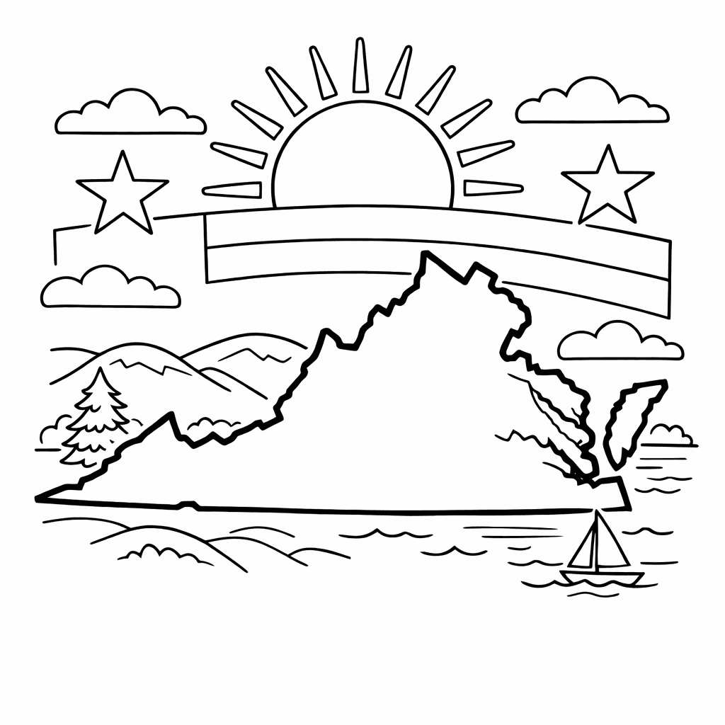 Free printable coloring page: Children Exploring Virginia's Blue Ridge Mountains With A…, for ages 7-12