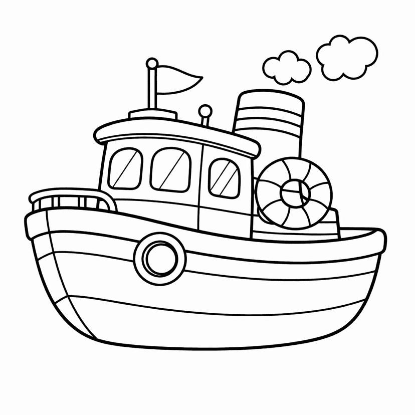 Free printable coloring page: Sailboat On Water, for ages 7-12