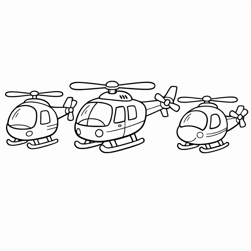 Helicopter Coloring Page — An Old-fashioned Helicopter Hovers Over A Busy Cityscape,…