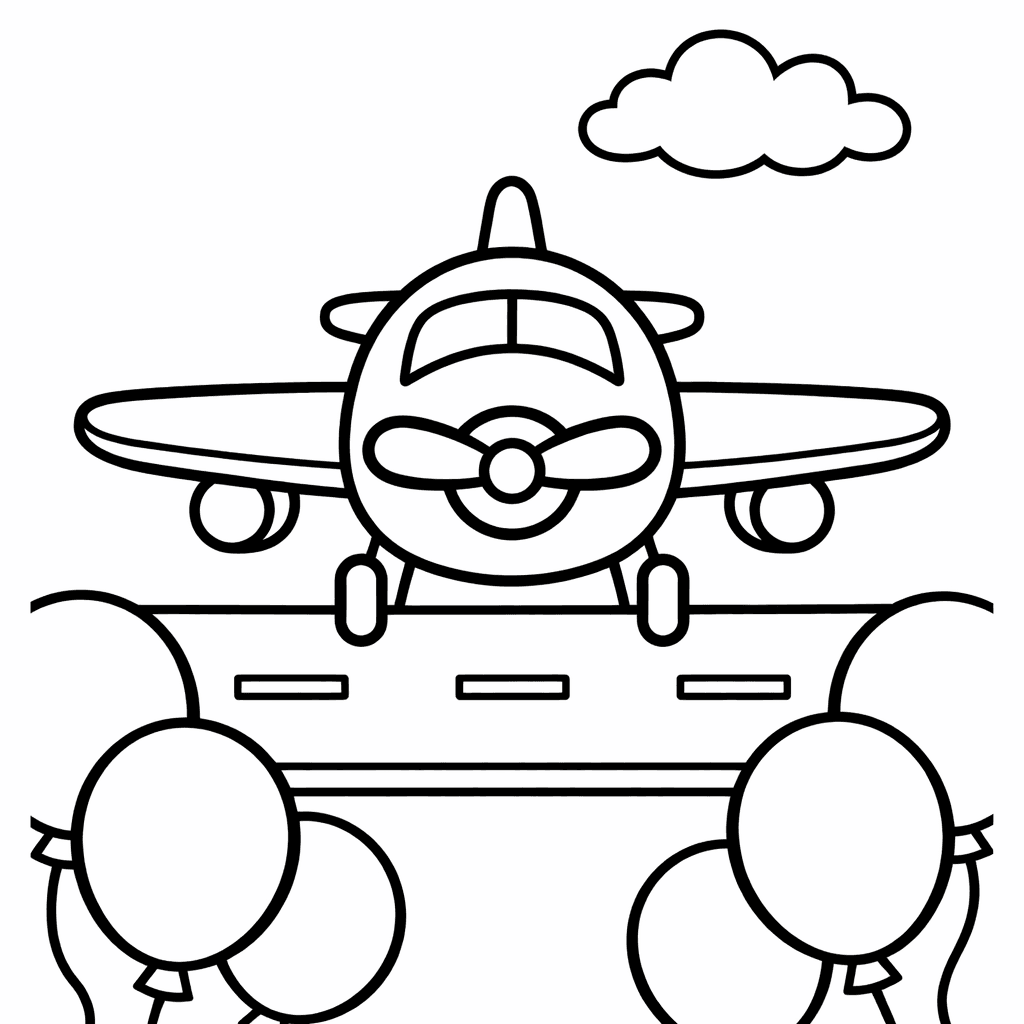 Free printable coloring page: A Giant Hot Air Balloon Shaped Like A…, for ages 3-6