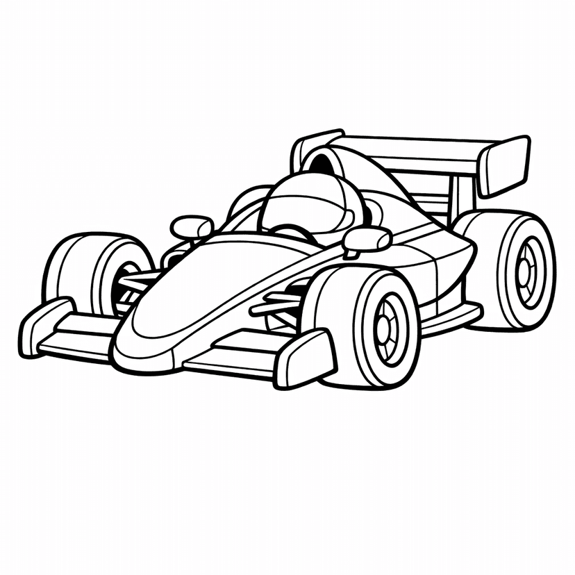 Free printable coloring page: In A Cozy Garage, A Young Mechanic Tinkers…, for ages 7-12