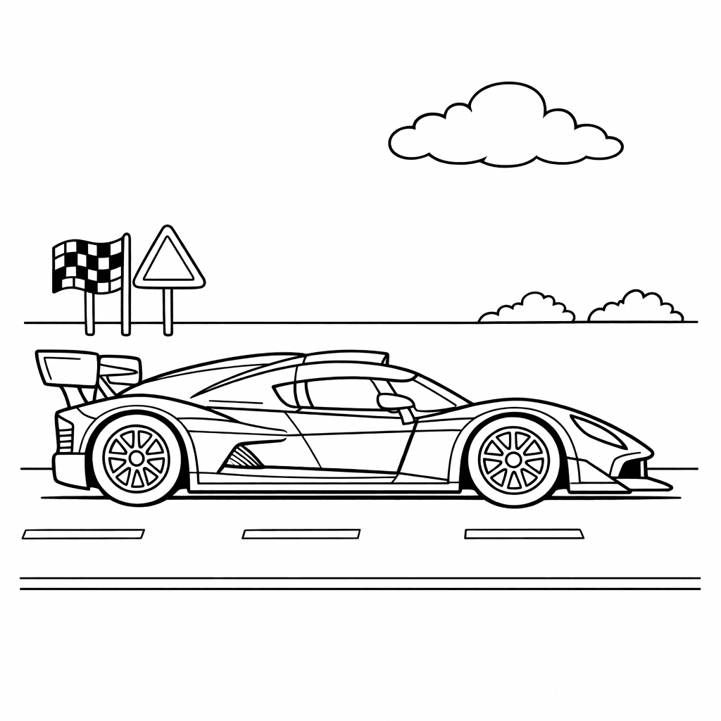 Free printable coloring page: In A Cozy Garage, A Young Mechanic Tinkers…, for ages 7-12