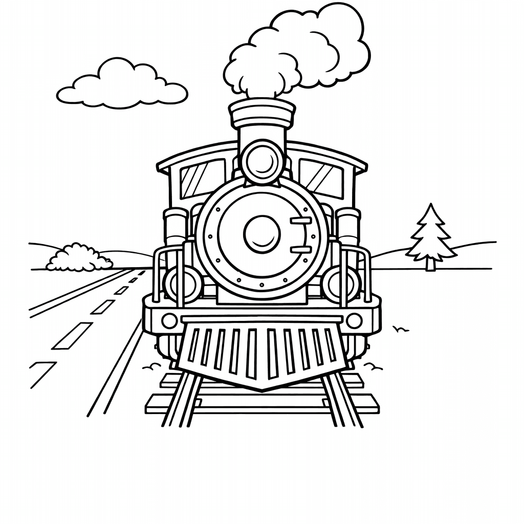 Free printable coloring page: An Old-fashioned Train Station Scene Showcases A Bustling…, for ages 7-12