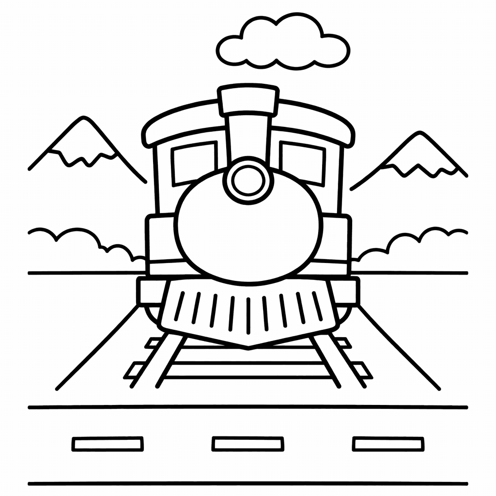 Free printable coloring page: A Child Playfully Rides On A Whimsical Train…, for ages 3-6
