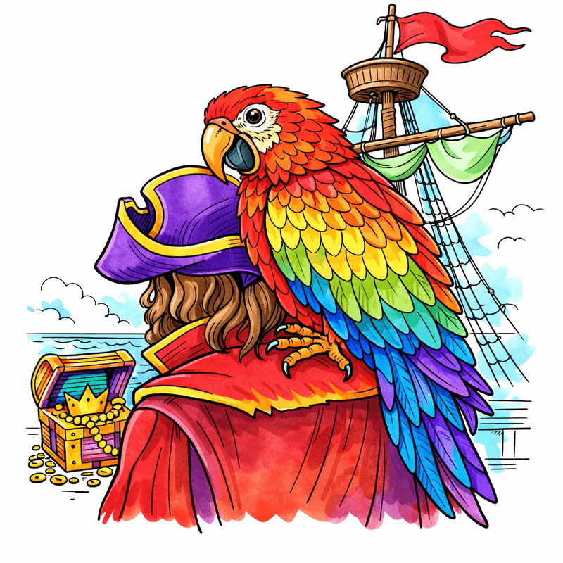 Parrot coloring pages