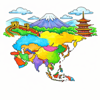 Asia coloring pages