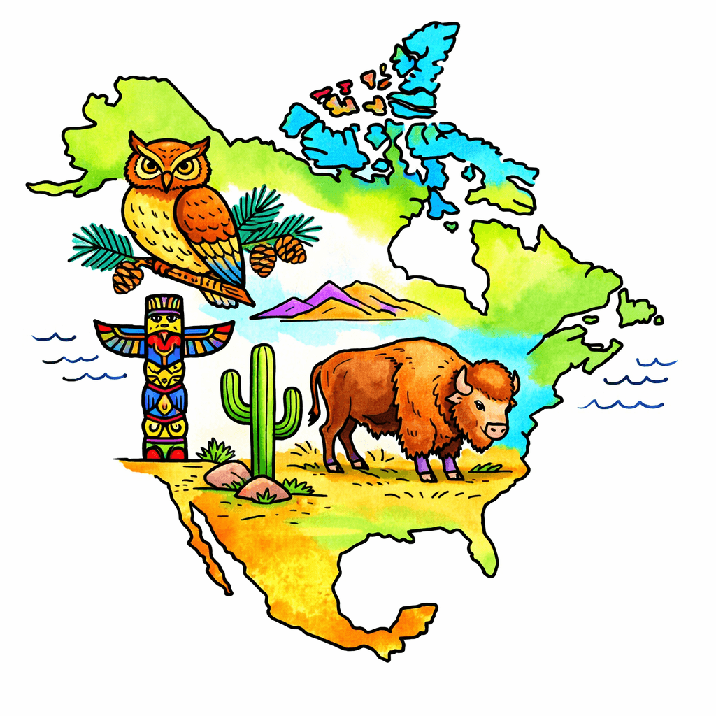 North America coloring pages