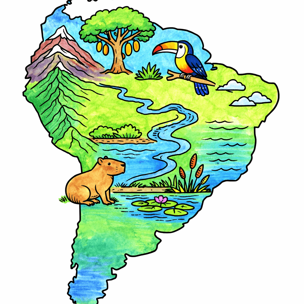 South America coloring pages