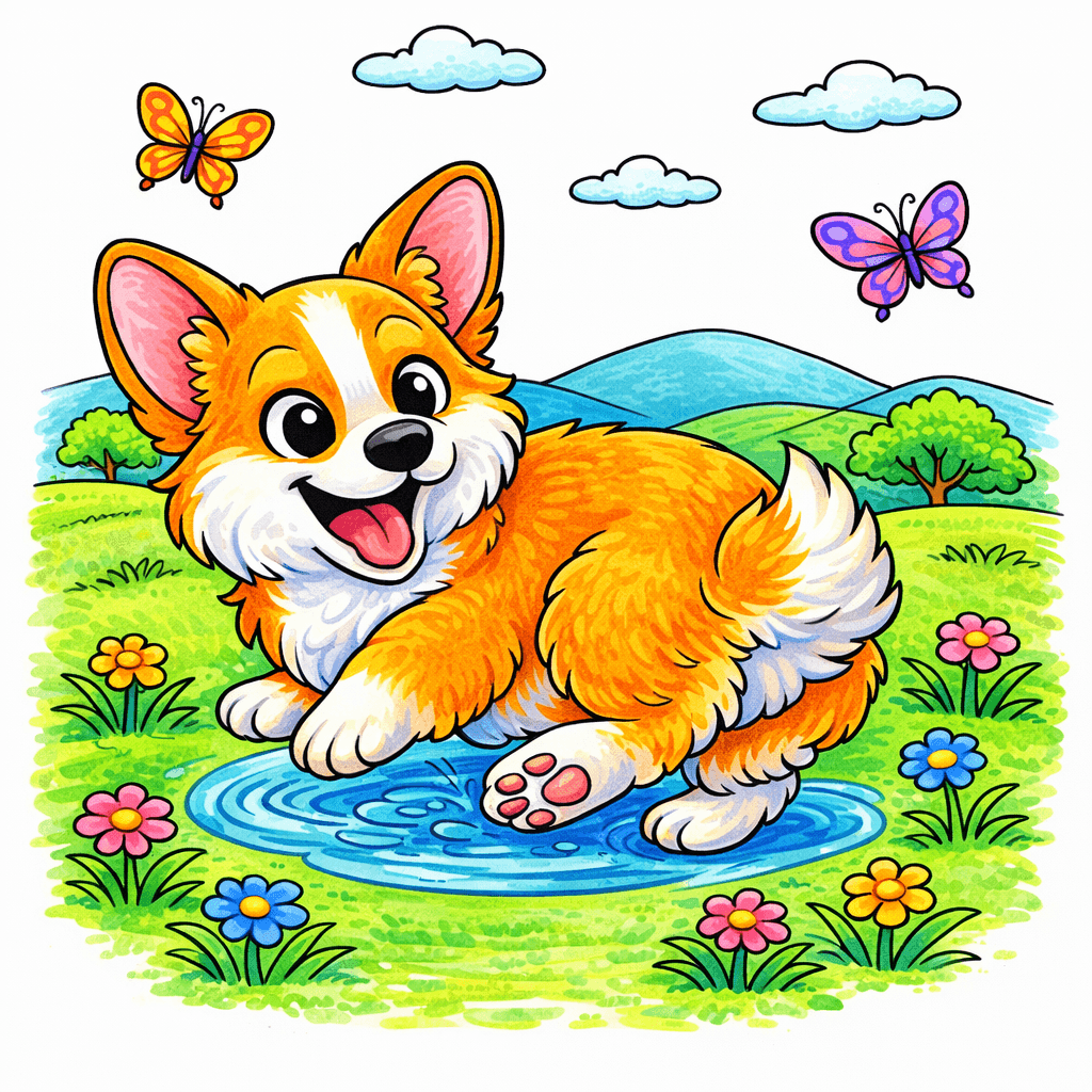 Corgi coloring pages