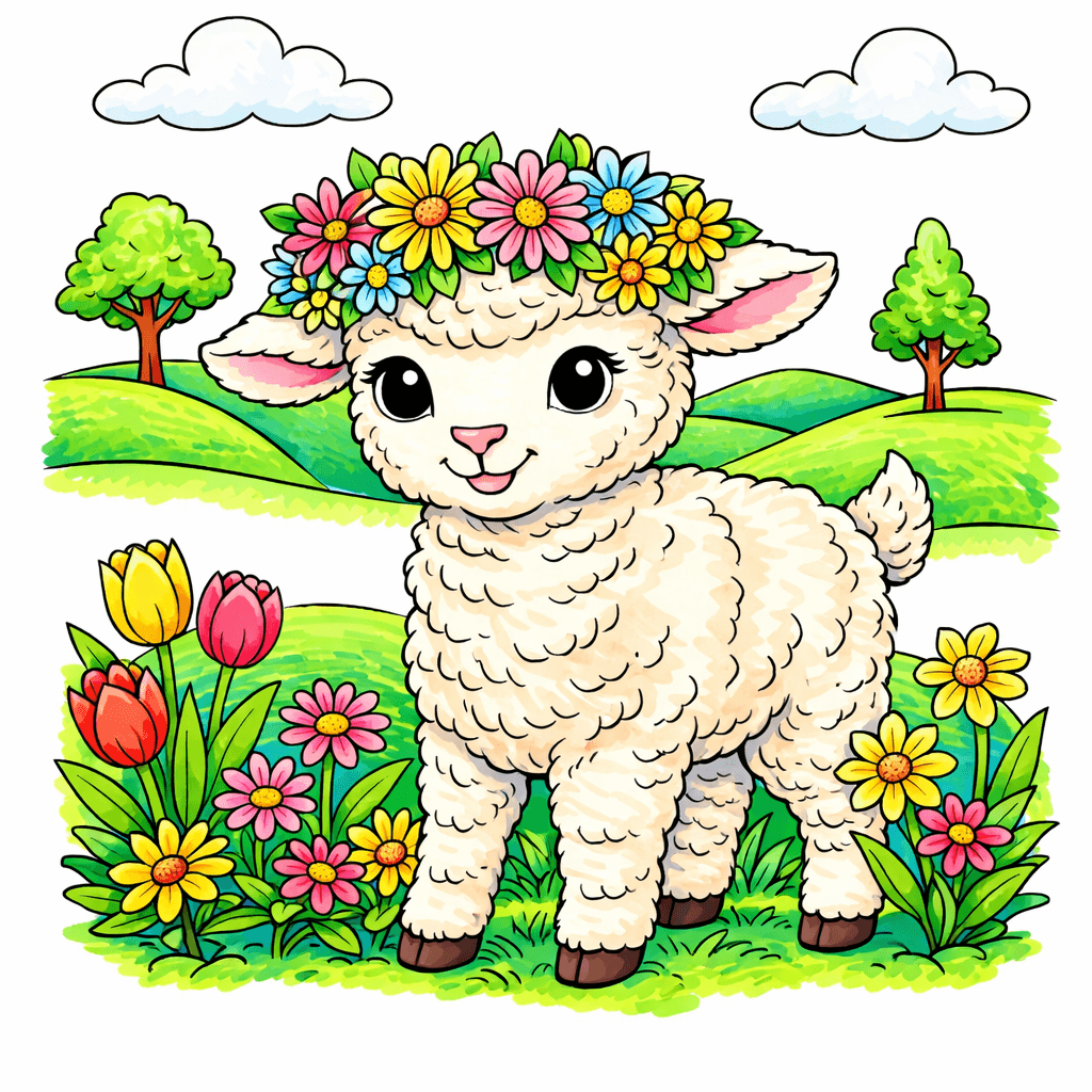 Lamb coloring pages