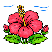 Hibiscus coloring pages
