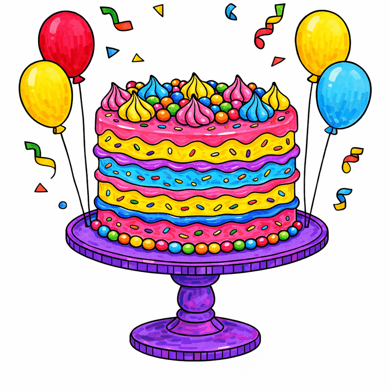 Cake coloring pages