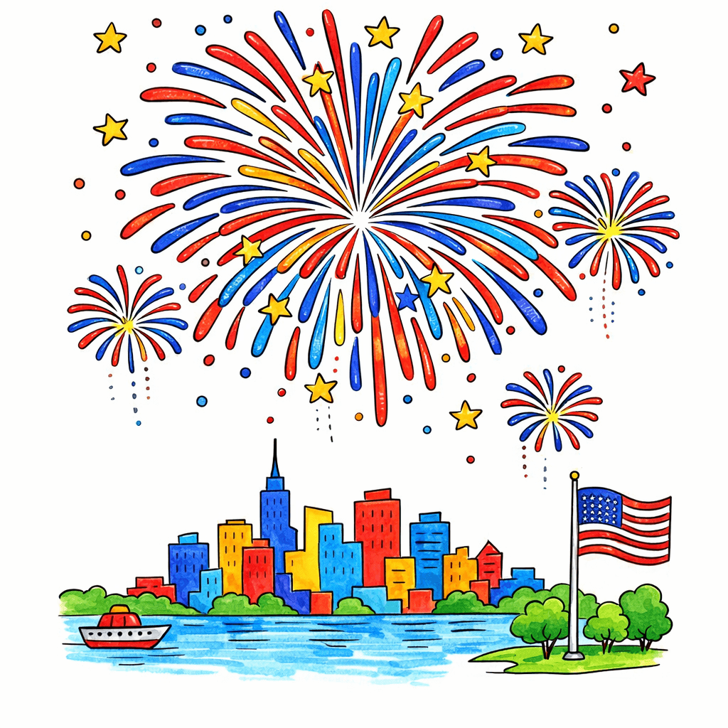 Fireworks coloring pages