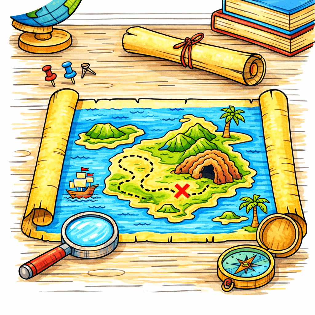 Treasure Map coloring pages