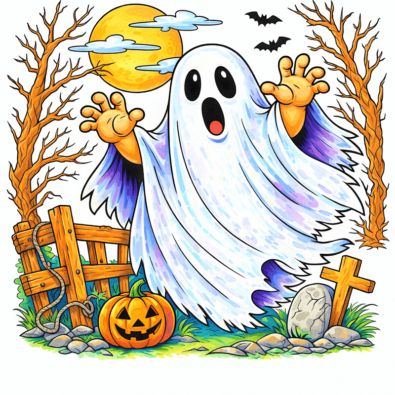 Ghost coloring pages