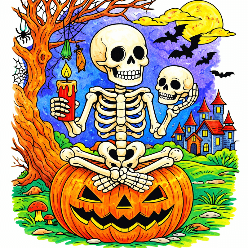 Skeleton coloring pages