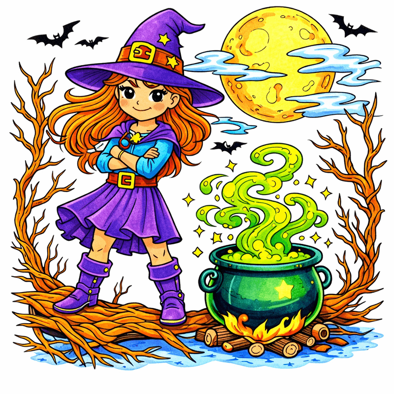 Witch coloring pages