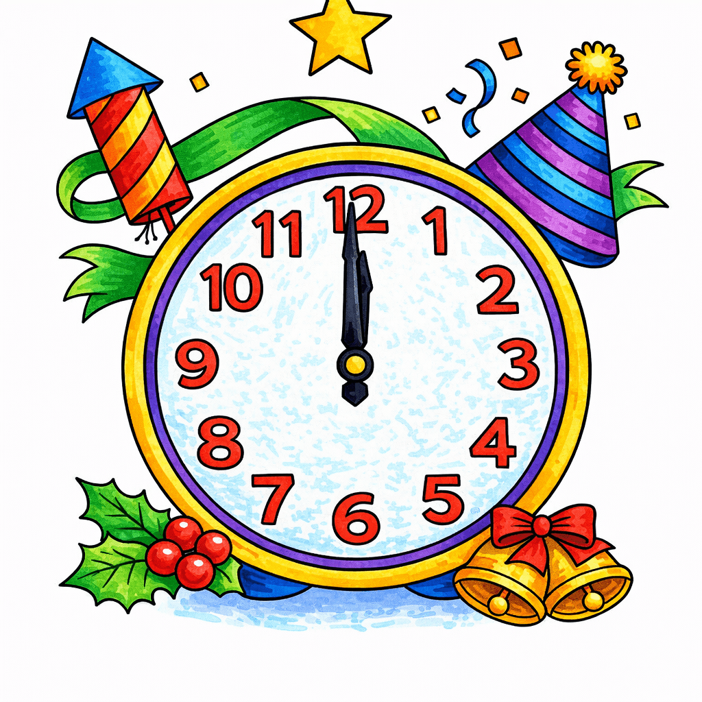 New Year coloring pages