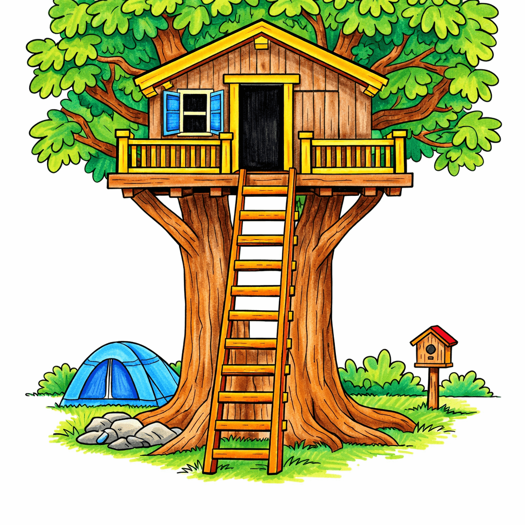 Tree House coloring pages