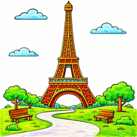 Eiffel Tower coloring pages