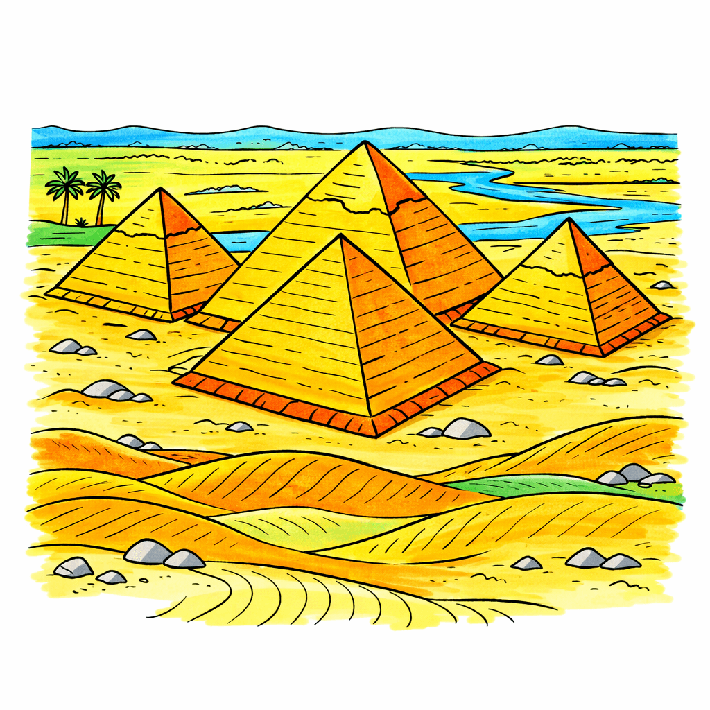 Pyramids coloring pages