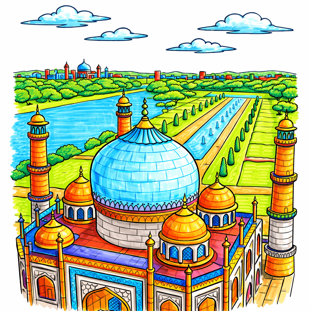 Taj Mahal coloring pages