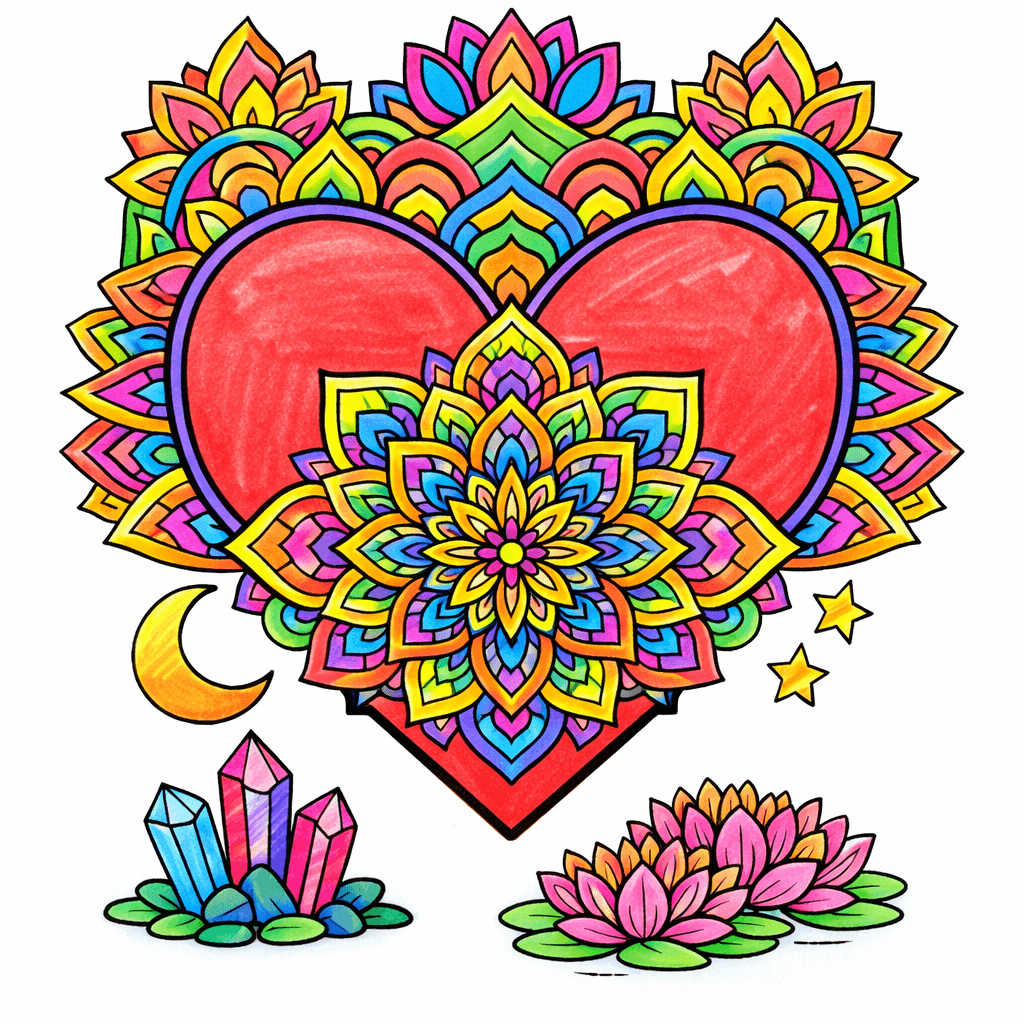 Heart Mandala coloring pages