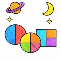Fractions coloring pages