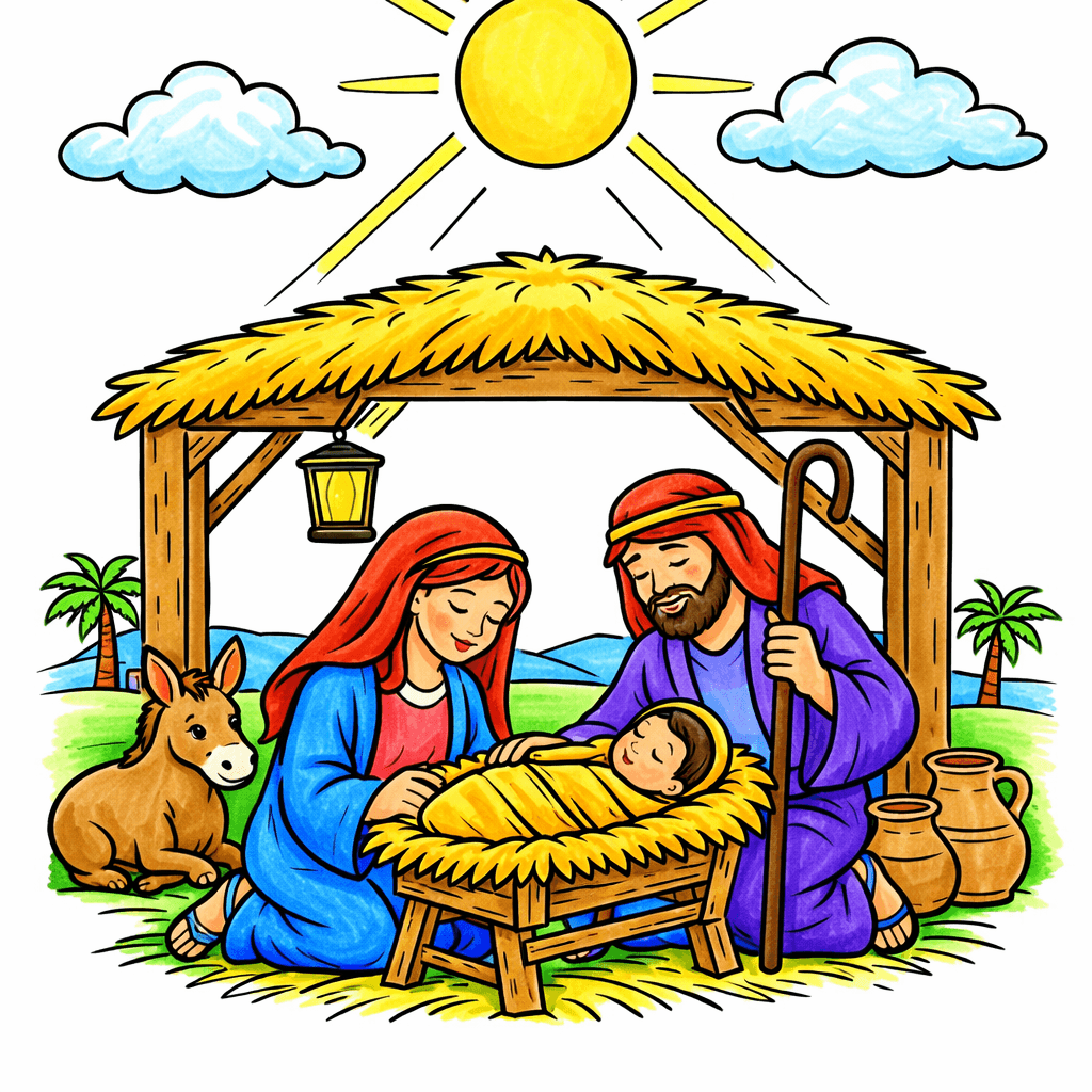 Nativity coloring pages