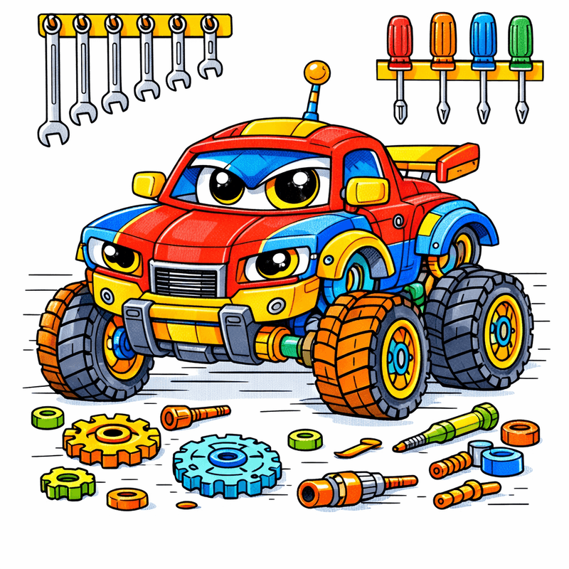 Robot Car coloring pages