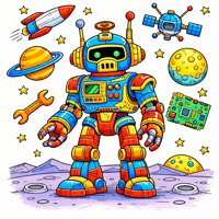Space Robot coloring pages