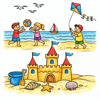 Beach coloring pages