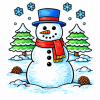 Snowman coloring pages