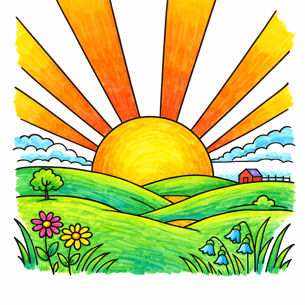 Sun coloring pages