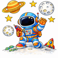 Robot In Space coloring pages
