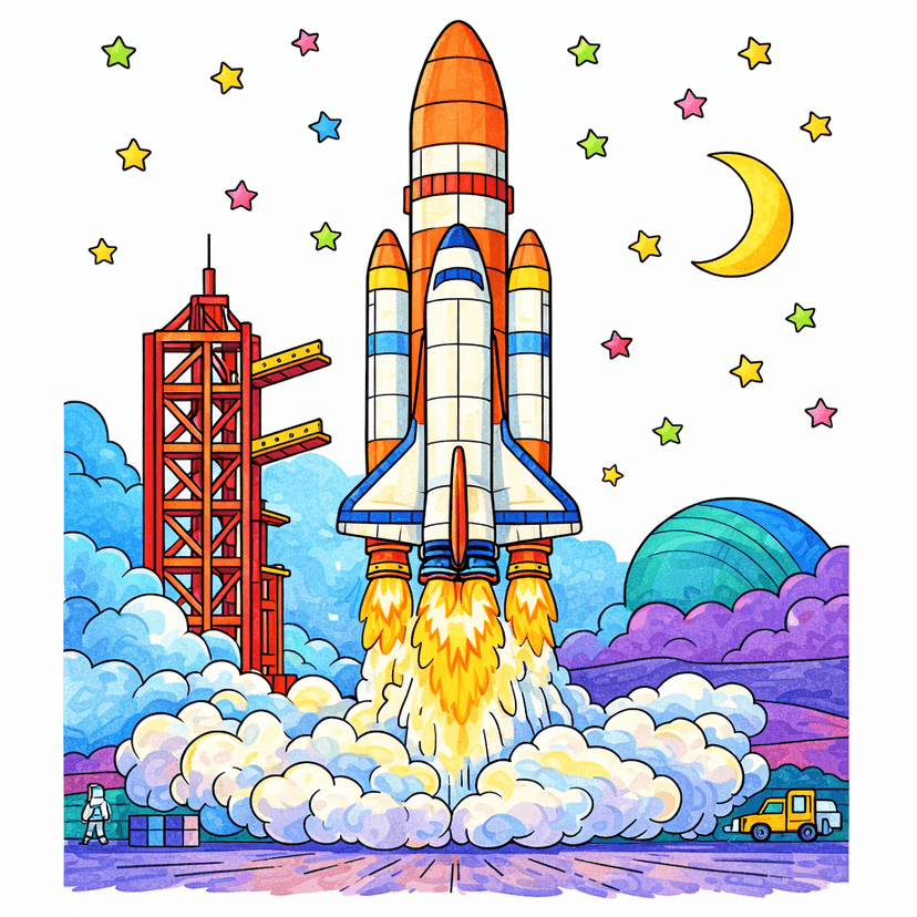 Rocket coloring pages