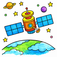 Satellite coloring pages