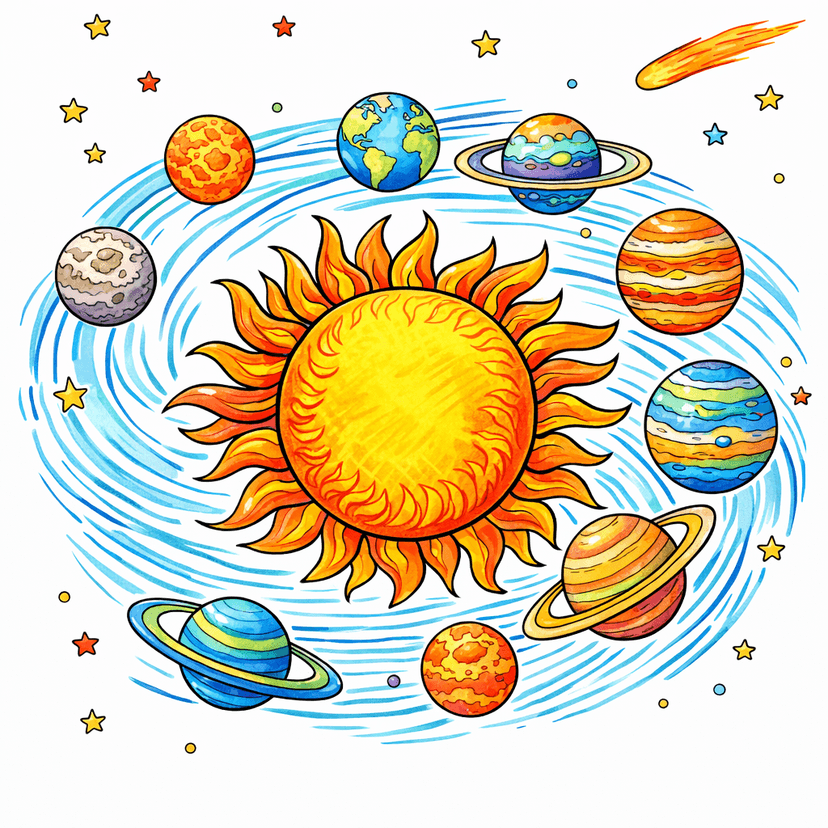 Solar System coloring pages