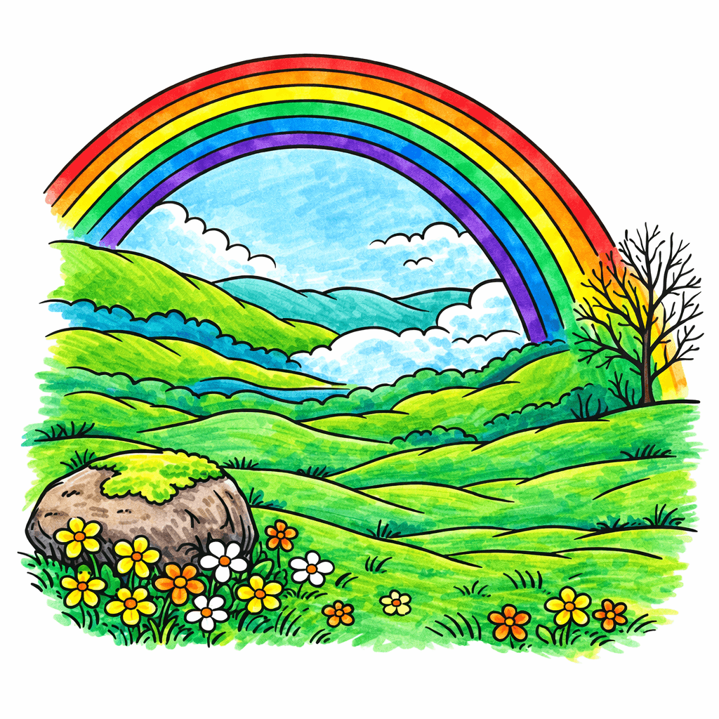 Rainbow coloring pages