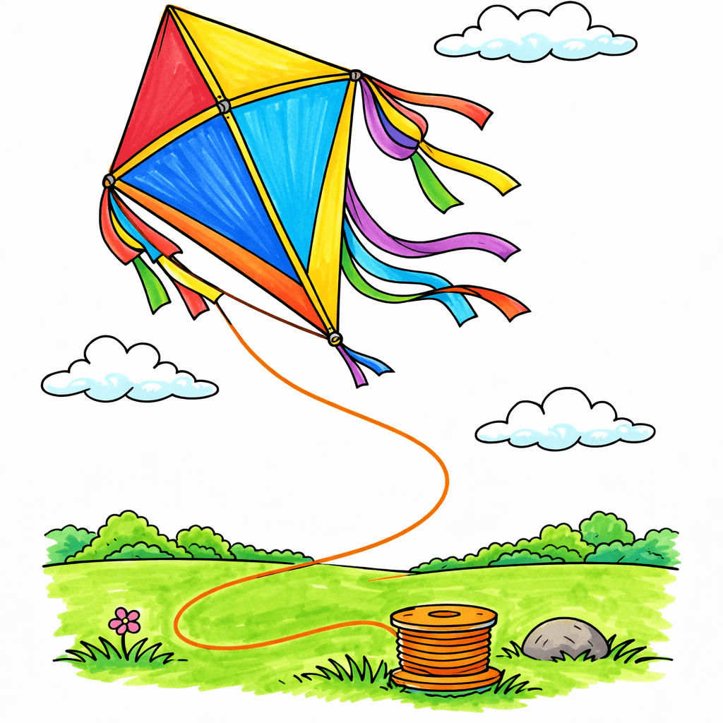 Kite coloring pages